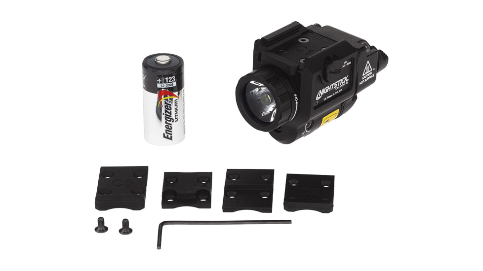 Nightstick Compact Tactical Weapon-Mounted LED Light w/Green Laser, 550 Lumens, Black, TCM-550XL-GL