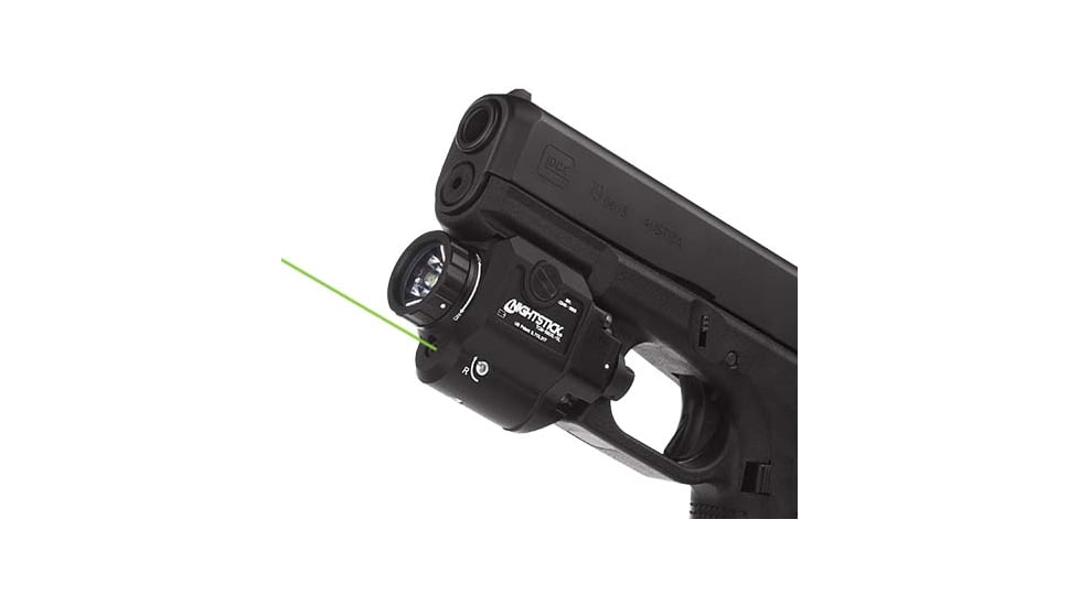 Nightstick Compact Tactical Weapon-Mounted LED Light w/Green Laser, 550 Lumens, Black, TCM-550XL-GL