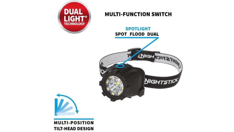 Nightstick Dual Light LED Headlamp, 150 Lumens, Black NSP-4606B