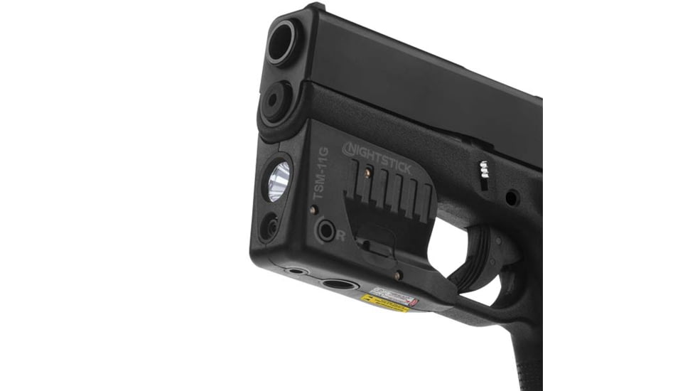 Nightstick Rechargeable Weapon Light w/Green Laser, Glock 42/43/43X/48, 150 Lumens, Black, TSM-11G