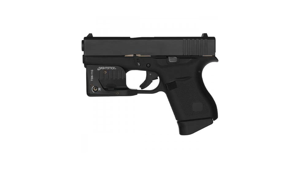 Nightstick Rechargeable Weapon Light w/Green Laser, Glock 42/43/43X/48, 150 Lumens, Black, TSM-11G