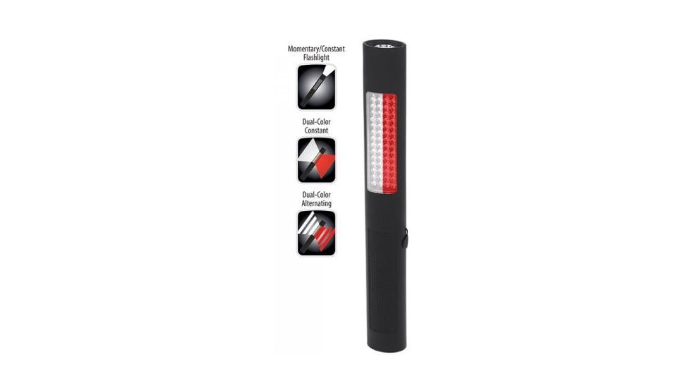 Nightstick Safety Light / Flashlight - Rechargeable,Red and White light, Black NSR-2072