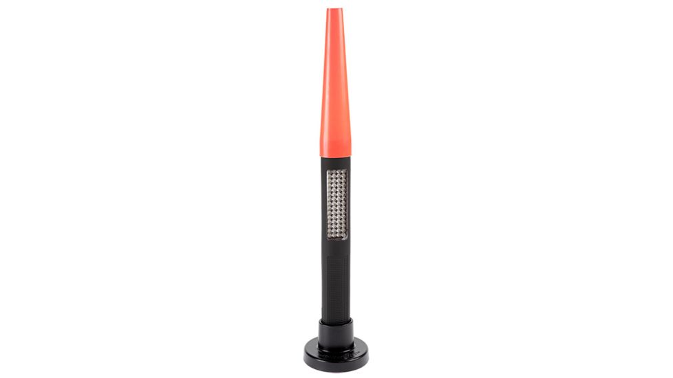 Nightstick Safety Light/LED Flashlight Combo,Black,White/Amber Flood,150 Lumens,Magnetic Base,Red Cone NSP-1174-K01