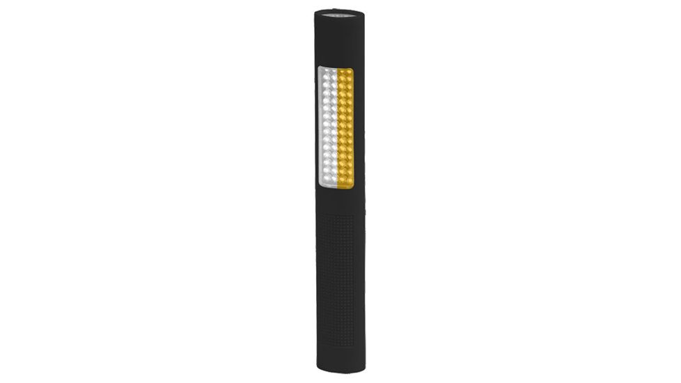 Nightstick Safety Light/LED Flashlight,White/Flashing Amber Flood,150 Lumens,Black NSP-1174