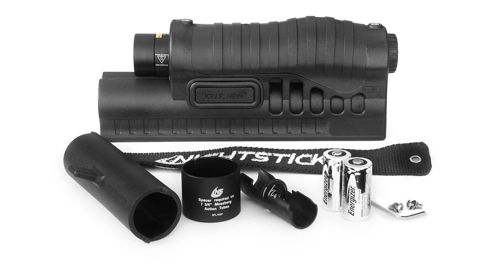 Nightstick Shotgun Forend Light f/ Mossberg 500/590/Shockwave w/ Green Laser, Black, SFL-11GL