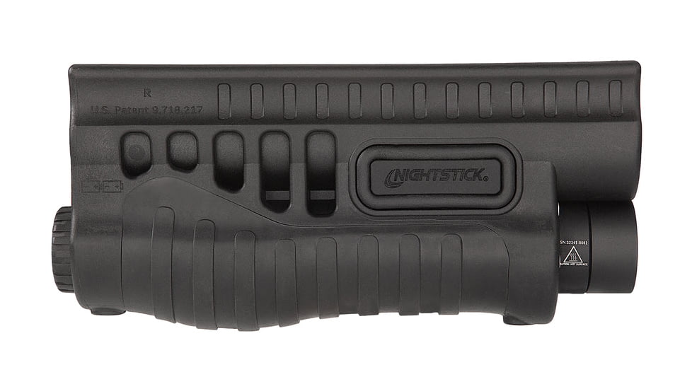Nightstick Shotgun Forend Light f/ Remington 870/Tac-14 w/ Green Laser, Black, SFL-13GL