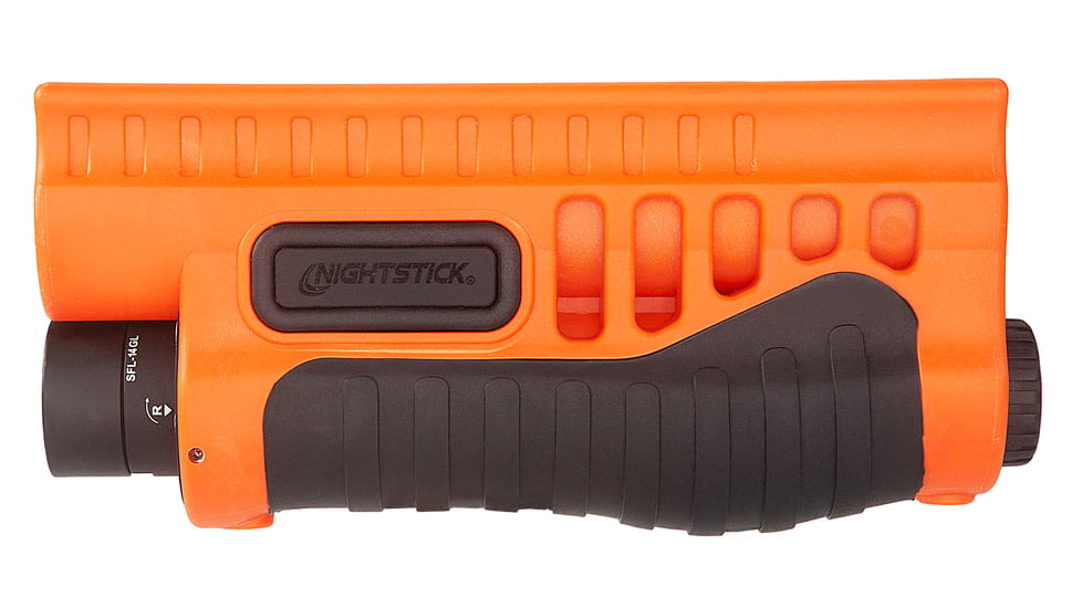 Nightstick Shotgun Forend Light For Remington 870/Tac-14 w/ Green Laser, Less-Lethal Orange, SFL-14GL