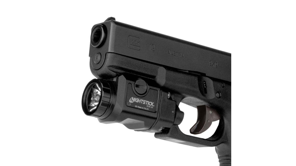 Nightstick TCM-10 650 Lumens Compact LED Weapon-Mounted Light, CR123, White Light, Ambidextrous, Black, TCM-10