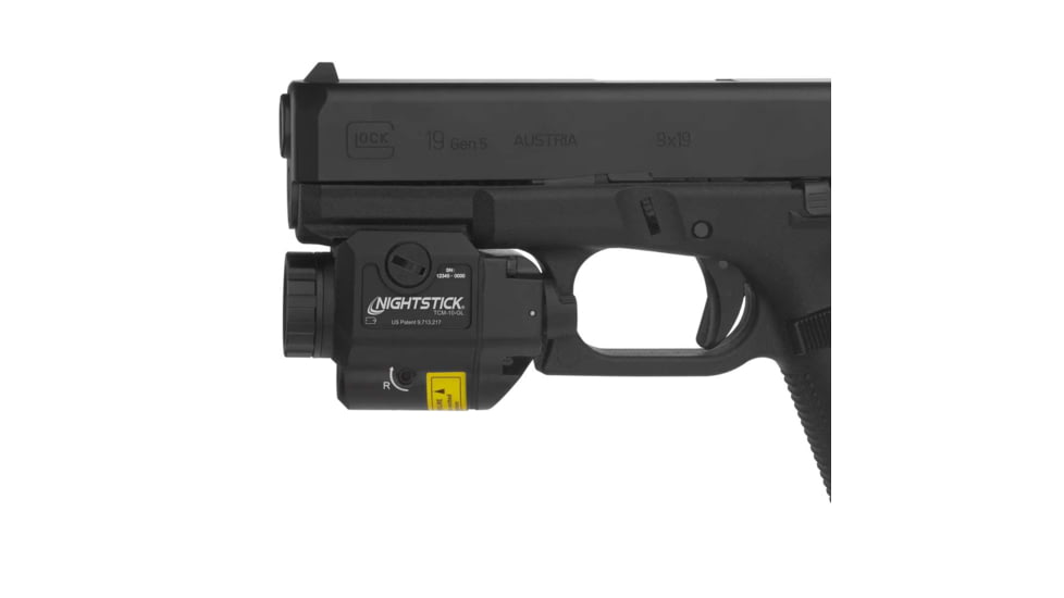 Nightstick TCM-10-GL 650 Lumens Compact LED Weapon-Mounted Light w/Green Laser, CR123, White Light, Ambidextrous, Black, TCM-10-GL