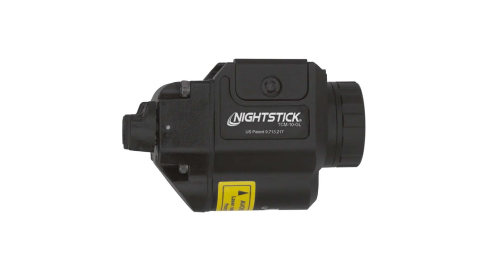 Nightstick TCM-10-GL 650 Lumens Compact LED Weapon-Mounted Light w/Green Laser, CR123, White Light, Ambidextrous, Black, TCM-10-GL