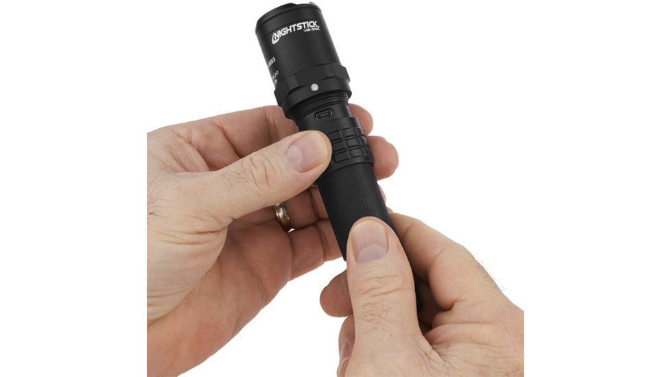 Nightstick USB Rechargeable Metal Dual LED Flashlight, 900 Lumens, Black, USB-578XL