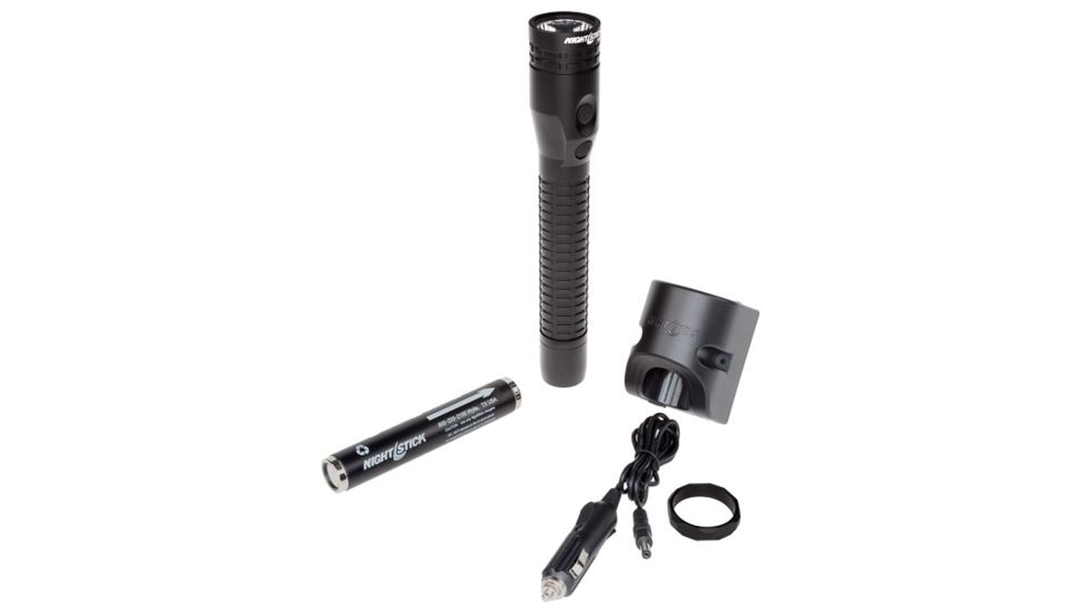 Nightstick Xtreme Lumens Duty Size Dual-Light Rechargeable 650 Lumen Metal LED Flashlight, DC Charger, Battery, Black NSR-9944XLDC