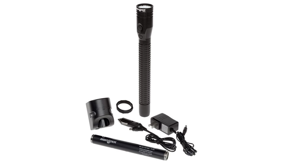 Nightstick Xtreme Lumens Full Size Dual-Light Rechargeable 650 Lumen LED Metal Flashlight, AC Charger, DC Charger, Battery, Black NSR-9744XL