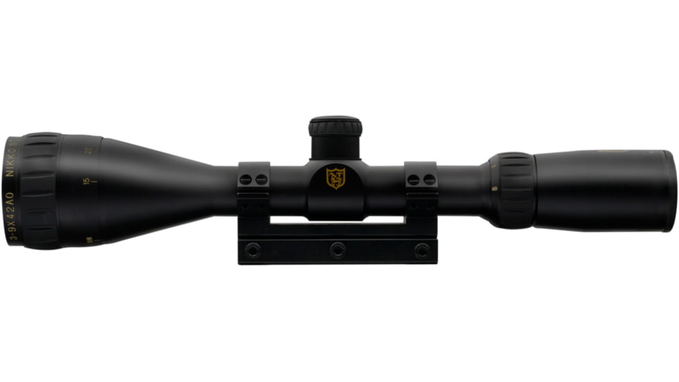Nikko Stirling Airking 3-9x42 AO Rifle Scope, 1 in Tube, HMD Reticle, 1/4 MOA, Black, ngra3942