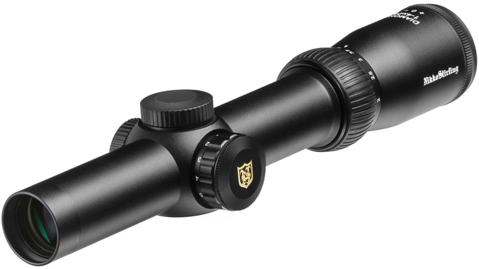 Nikko Stirling Diamond 1-4x24mm, 30mm Tube, Rifle Scope, German #4 Dot Ret, Matte Black, NDSI1424