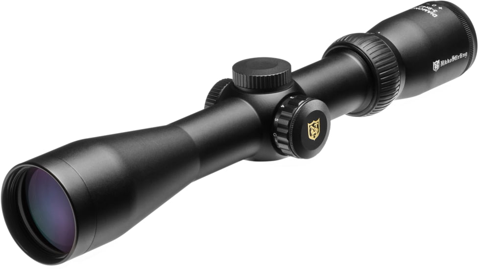Nikko Stirling Diamond 3-9x42mm Illuminated, 30mm Tube, Rifle Scope, Second Focal Plane, Illuminated German #4 Dot Reticle, Matte Black, NDSI3942
