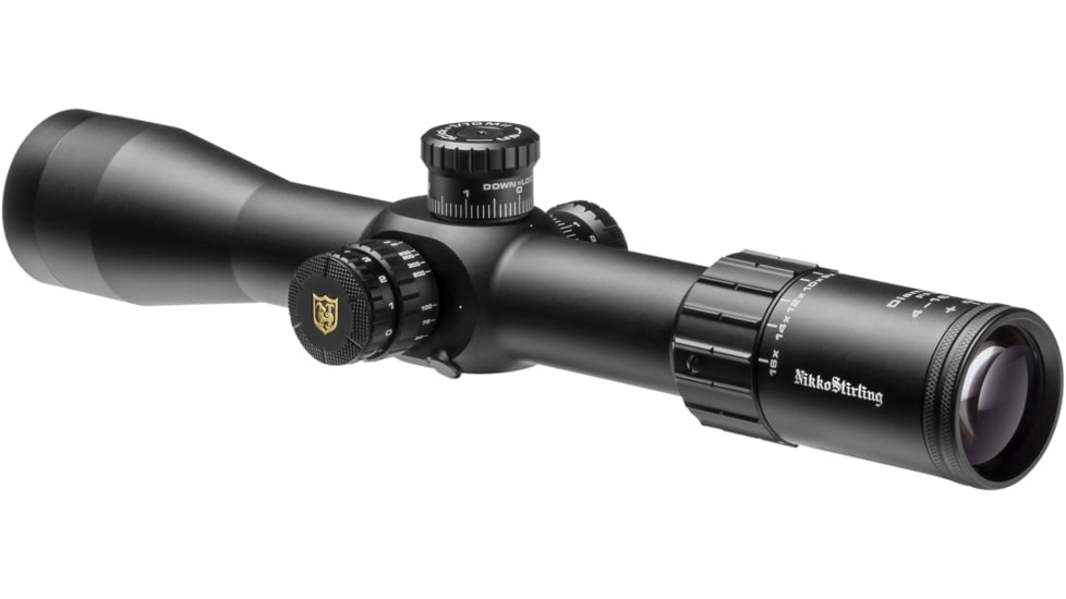 Nikko Stirling Diamond 4-16x44mm Rifle Scope, 34mm Tube, First Focal Plane, Glass Reticle, 1/10 MIL, Black, nsffp3441644prr