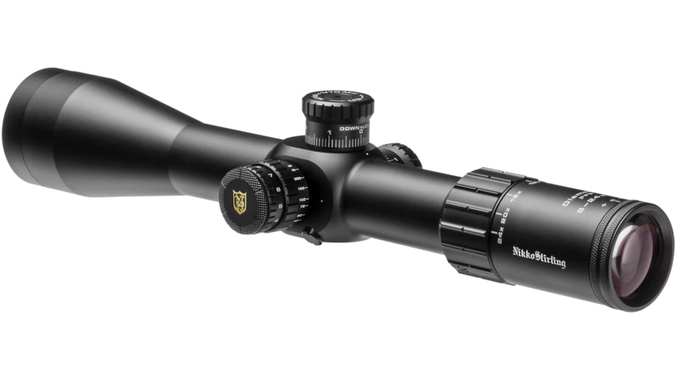 Nikko Stirling Diamond 6-24x50mm Rifle Scope, 34mm Tube, First Focal Plane, Glass Reticle, 1/10 MIL, Black, nsffp3462450prr