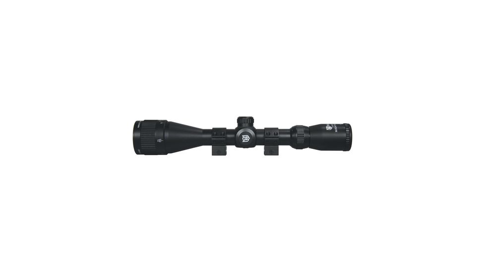 Nikko Stirling Mountmaster Rifle Scope 3-9x40mm Adjustable Objective Illuminated Mil-Dot Reticle Matte Black Finish With One Inch Rings
