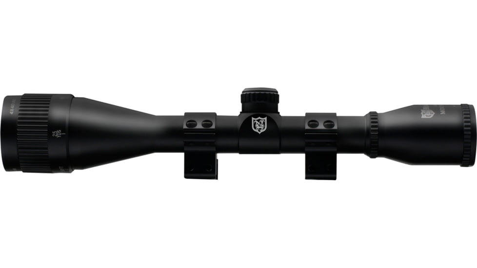 Nikko Stirling Mountmaster 4x40 AO Rifle Scope, 1in Tube, HMD Reticle, 1/4 MOA, Black, nmm440aon