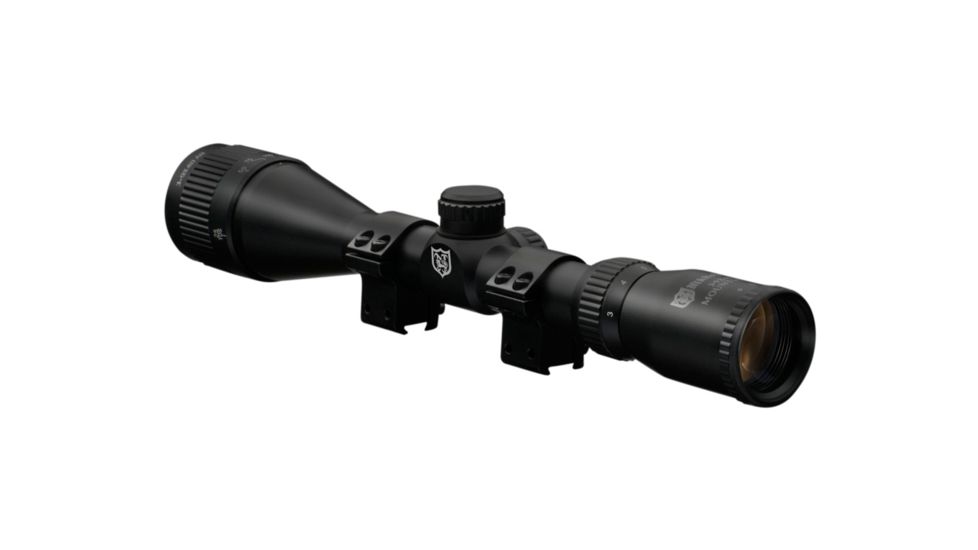 Nikko Stirling Mountmaster Rimfire Rifle Scope 3-9x40mm Adjustable Objective Mil-Dot Reticle Matte Black Finish With 3/8 Inch Rings