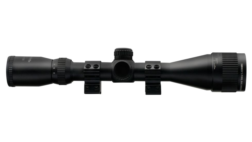 Nikko Stirling Mountmaster Rimfire Rifle Scope 3-9x40mm Adjustable Objective Mil-Dot Reticle Matte Black Finish With 3/8 Inch Rings