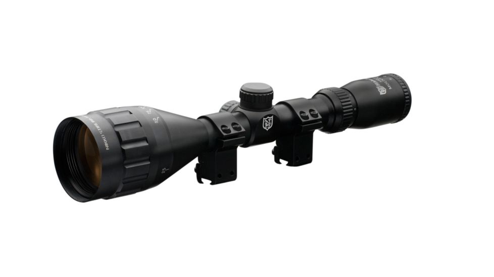 Nikko Stirling Mountmaster Rimfire Rifle Scope 3-9x50mm Adjustable Objective Mil-Dot Reticle Matte Black Finish With 3/8 Inch Rings