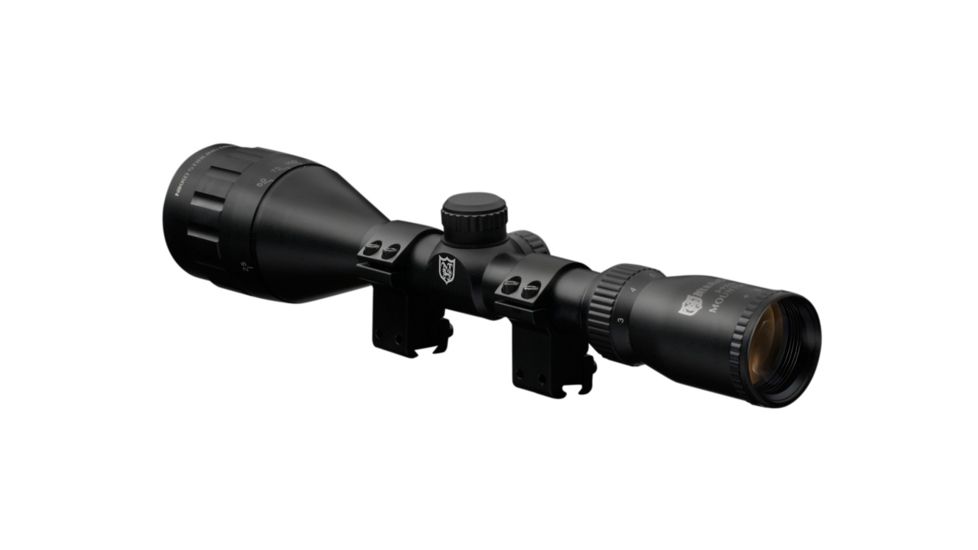 Nikko Stirling Mountmaster Rimfire Rifle Scope 3-9x50mm Adjustable Objective Mil-Dot Reticle Matte Black Finish With 3/8 Inch Rings