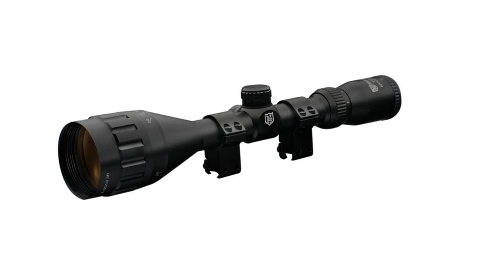 Nikko Stirling Mountmaster Rifle Scope 4-12x50mm Adjustable Objective Mil-Dot Reticle Matte Black Finish With One Inch Rings