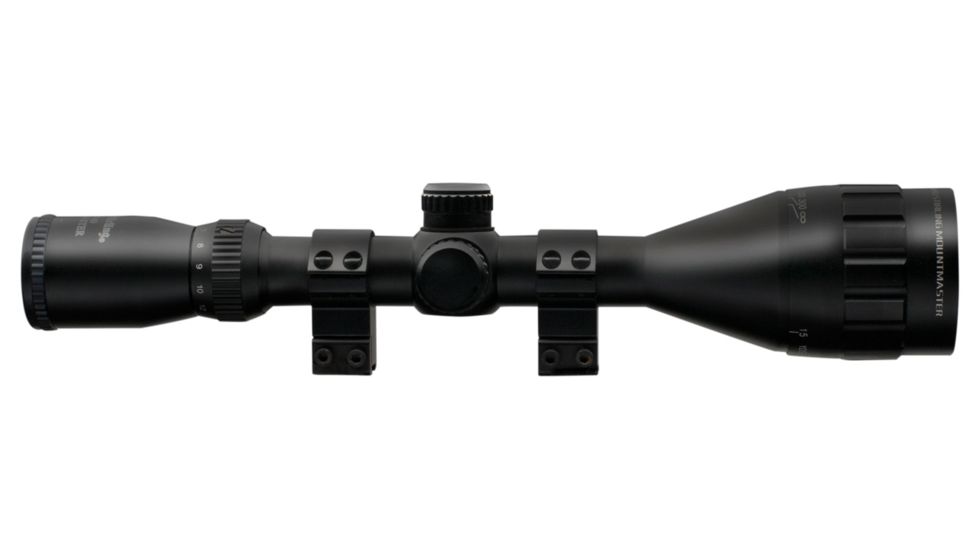 Nikko Stirling Mountmaster Rifle Scope 4-12x50mm Adjustable Objective Mil-Dot Reticle Matte Black Finish With One Inch Rings