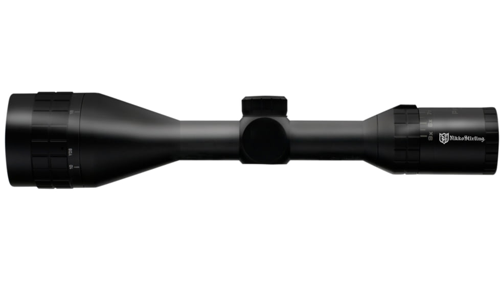 Nikko Stirling Panamax 3-9x50 AO Rifle Scope, 1in Tube, Half Mil Dot Reticle, 1/4 MOA, Black, npw3950ao