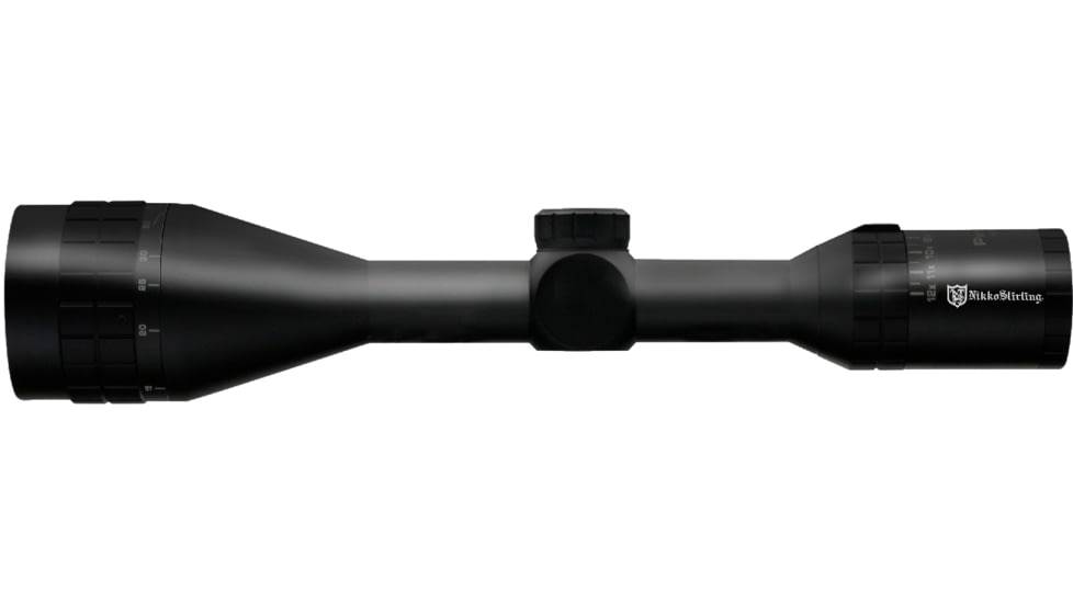 Nikko Stirling Panamax 4.5-14x50 AO Rifle Scope, 1in Tube, Half Mil Dot Reticle, 1/4 MOA, Black, npw451450ao