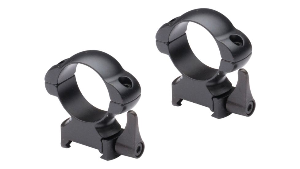 Nikko Stirling Quick Release 30mm Steel Weaver Rings, High, Matte Black, NSMQR1WH
