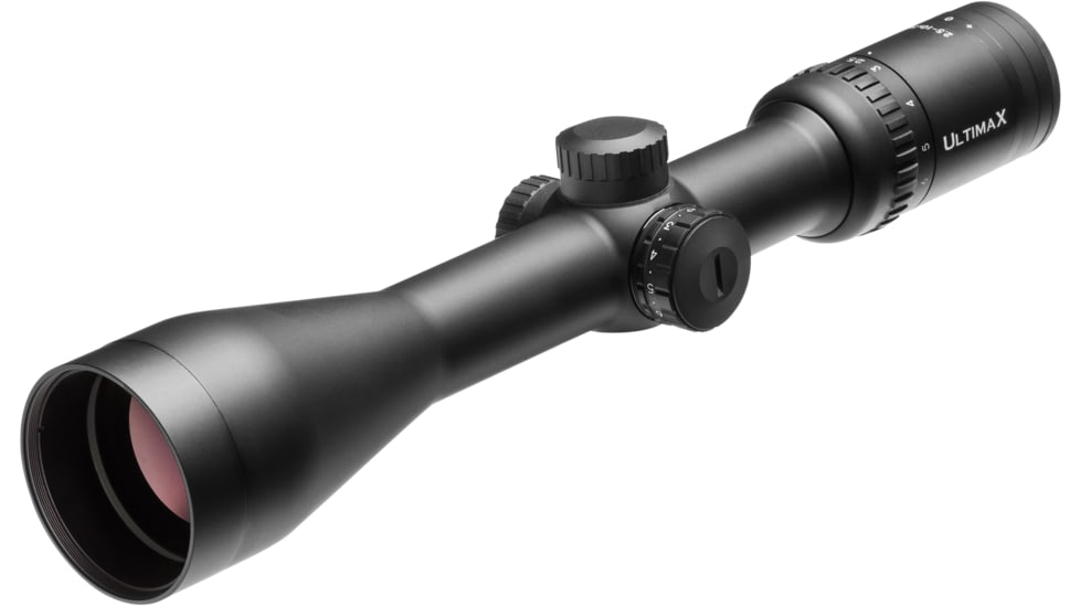 Nikko Stirling Ultimax Illuminated 2.5-10x50mm Rifle Scope, 30mm Tube, Heavy Post, Illuminated 4DOT Reticle, Black, ul21050