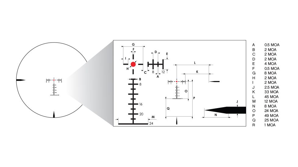 Nikon BLACK FORCE100 1-6x24 Rifle Scope, 30mm, Force-MOA Reticle, Illuminated, Black 16660