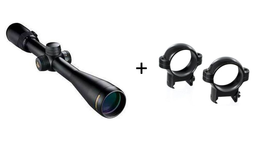 Nikon Buckmasters 4.5-14x40 Rifle Scope SF Black Matte, BDC Reticle 6453 w/ Burris Signature Zee 1 Inch Rifle Scope Medium Ring Pair - Matte Black 420521