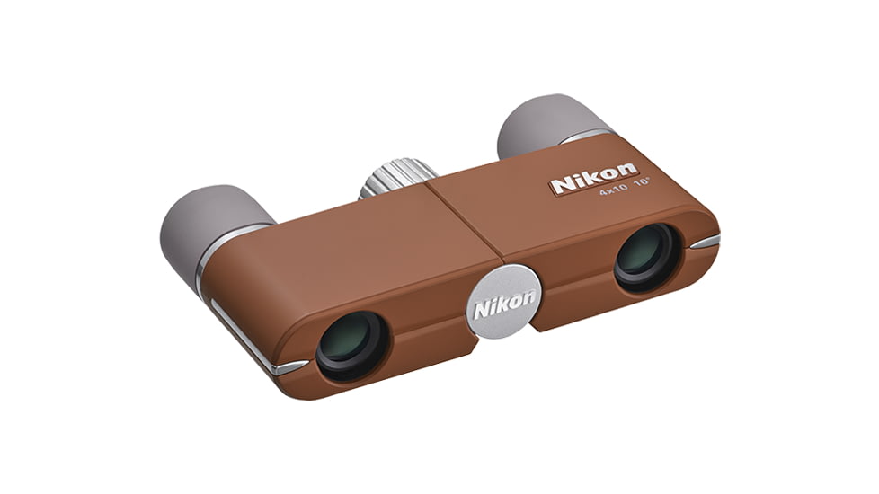 Nikon CF 4x10mm Roof Prism Binoculars, Amber Brown, 16842