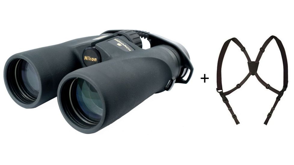 Nikon Monarch 3 8x42 Binoculars 7540 w/ Nikon ProStaff Bino Harness, Black 6121