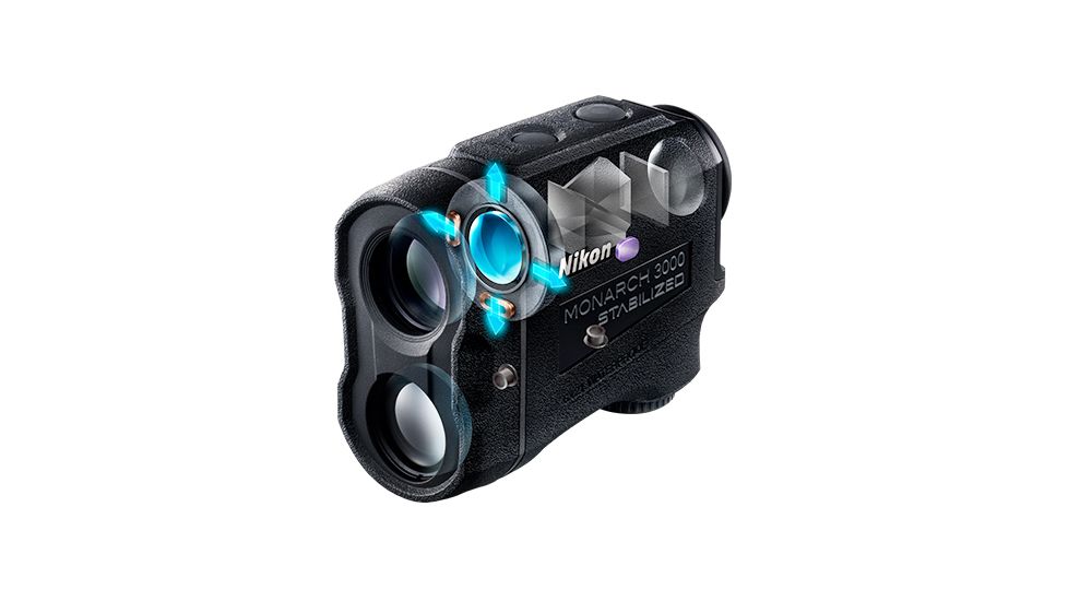 Nikon Monarch 3000 6x21mm Stabilized Laser Rangefinder,Black, 16556