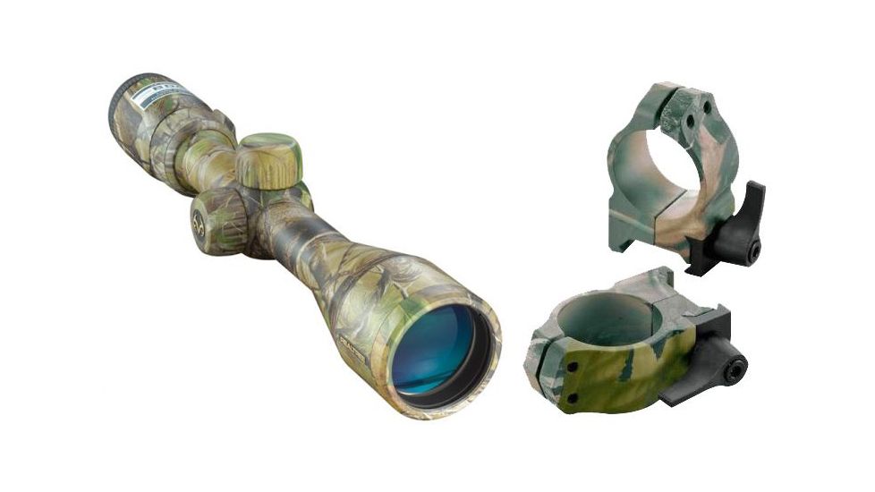 Nikon ProStaff Realtree 3-9x40mm Rifle Scope, APG Camo w/ BDC Reticle 6724 w/ Nikon REALTREE Hardwoods Green HD Camouflage Medium Standard Rings 8182