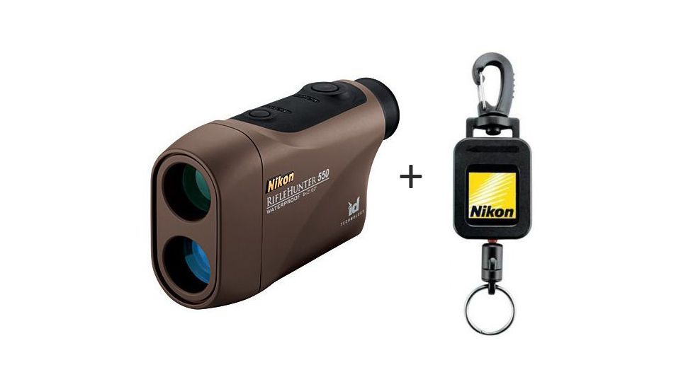 Nikon RifleHunter 550 Laser Rangefinder, Brown 8367 w/ Nikon Retractable Rangefinder, Black 8172