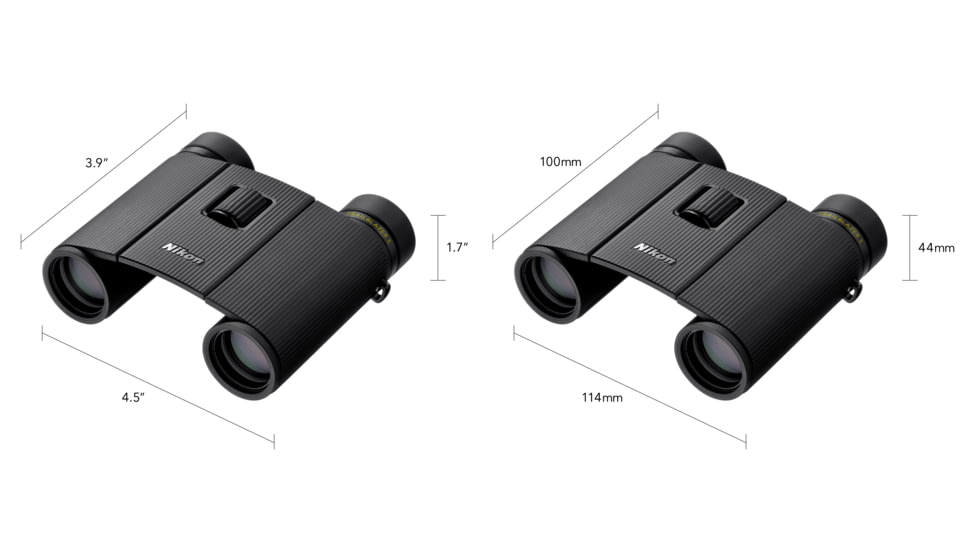 Nikon Trailblazer 10x25mm Porro Prism Binoculars, Black, Compact, 16853