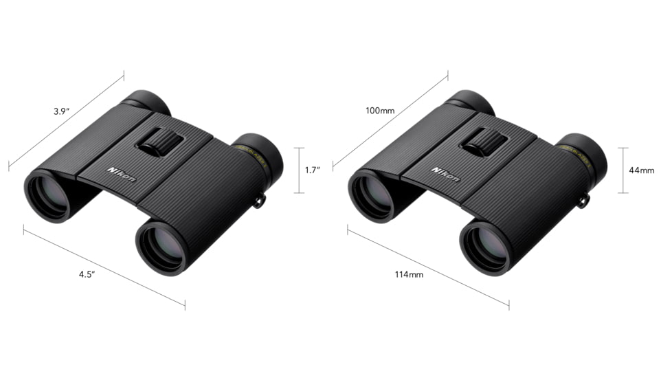 Nikon Trailblazer 8x25mm Porro Prism Binoculars, Black, Compact, 16852