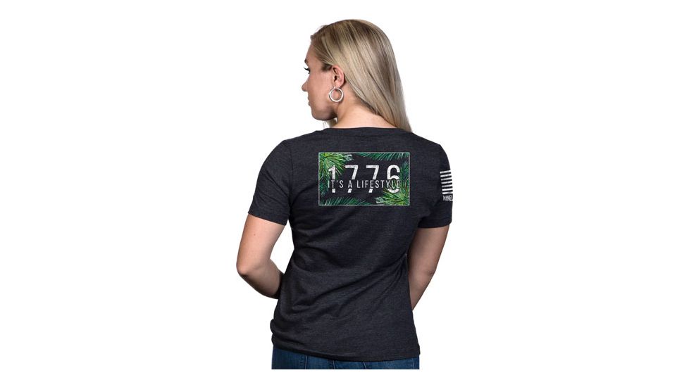Nine Line Apparel 1776 Women's V-neck T-shirt Grey Large