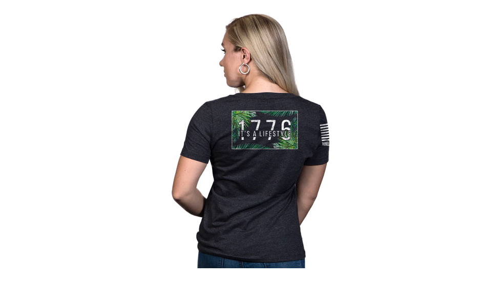 Nine Line Apparel 1776 Women's V-neck T-shirt Grey X-large