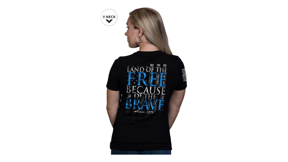 Nine Line Apparel Because Of The Brave Wmn's T-shirt Bl 2xl