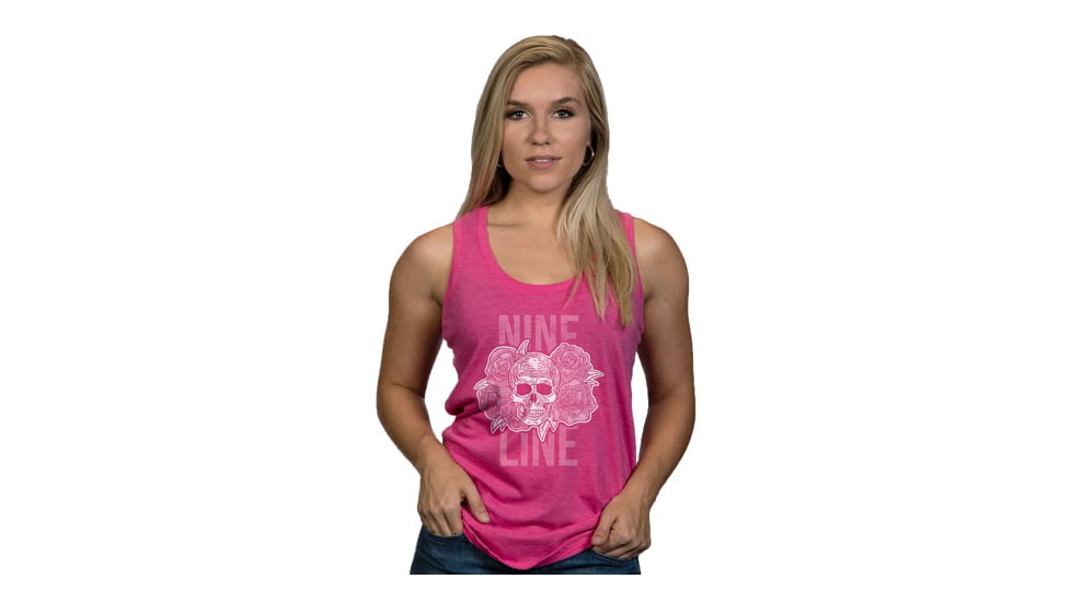 Nine Line Apparel Flow Skull Women's Tank Fuchsia X-large