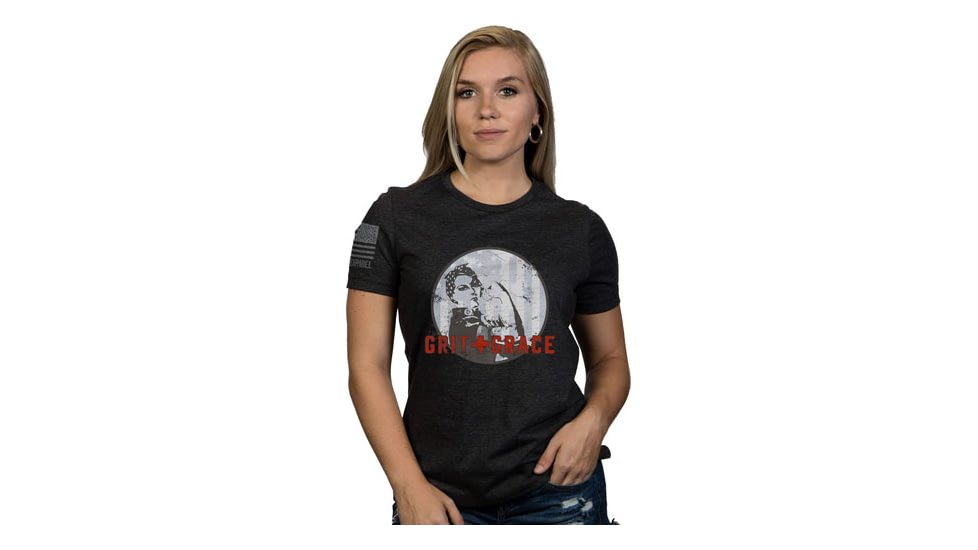 Nine Line Apparel Grit &amp; Grace Women's T-shirt Hthr Grey Lrg
