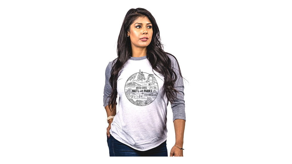 Nine Line National Parks Shirt - Women's, 2XL, White/Black/Grey, PARKSBBTHTHRGREYWHITE2XL