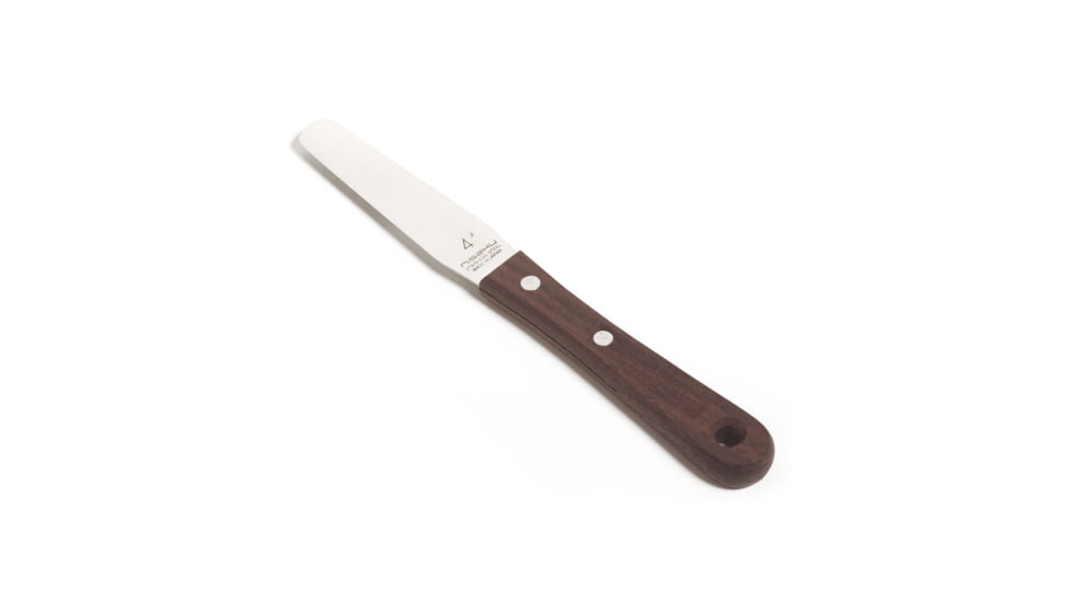 Nisaku Stainless Steel Wooden Handle Spatula, 4-Inch Blade, Silver, Small NJP413